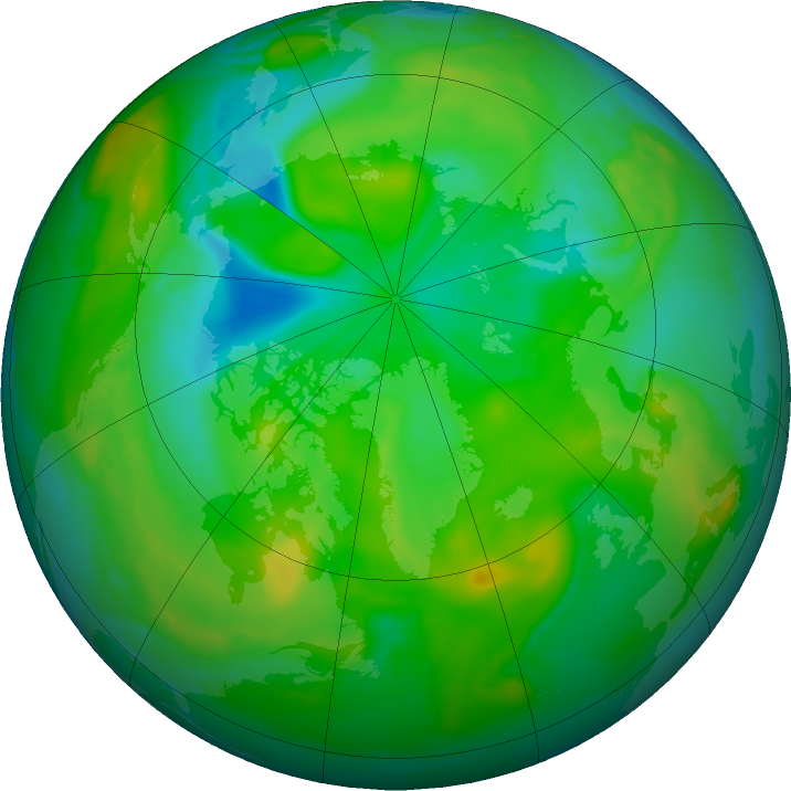 Arctic ozone map for 15 July 2016